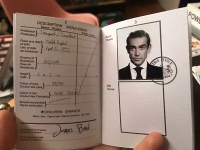 007 JAMES BOND PASSPORT PROP Diamonds Are Forever Era • $29.95