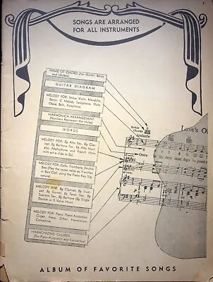 Album Of Favorite Song Are Arranged For All Instruments Vintage Music Sheet • $13.96