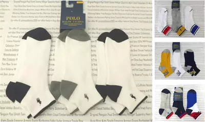 POLO RALPH LAUREN Ankle Sock Mens 3pk Asst Clss Or Tech Trainer Sport Socks BNIP • £25.99