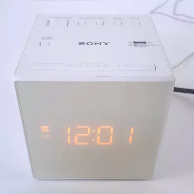 Sony ICF-C1 Digital LCD Display Alarm Clock AM/FM Radio (White) Tested & Working • $29.99