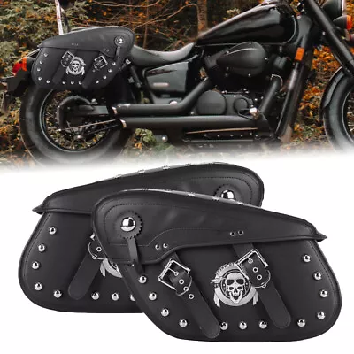 Motorcycle Saddle Bags Side Bag Tool Bag For Yamaha V Star XVS  950 1100 1300 • $129.99
