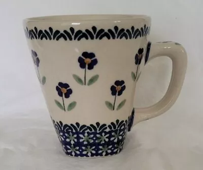 Manufactura Boleslawcu Polish Pottery Coffee Mug Handmade Signed B. Zwolske • $20
