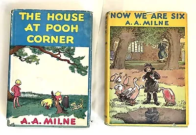 $19.95 • Buy 1950 AA MILNE- Now We Are Six, House At Pooh Corner HARDCOVERS WITH DUST JACKET