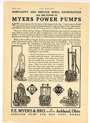 1916 Myers Power Pumps Ad: F.E. Myers & Bro. Ashland Ohio Pump & Hay Tool Works • $17.76