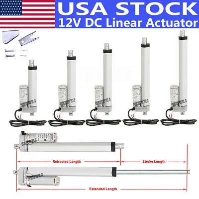 2 -18  Linear Actuator Heavy Duty 1000N/1500N 12Volt Motor Auto Lift W/ Brackets • $34.99