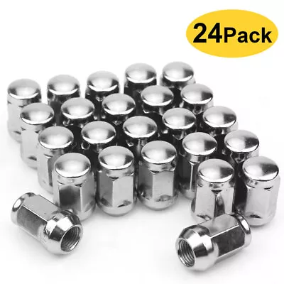 Chrome Lug Nuts 24 Pcs For Chevy Silverado 1500 Suburban Tahoe M14x1.5 • $20.99