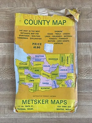Metsker’s Maps Of Washington State Grays Harbor County ‘50s/’60s • $12.99