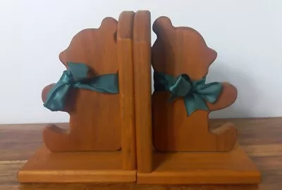 VINTAGE WOODEN BOOK ENDS BEAR SILHOUETTE 21x15x15.5  • $31.99