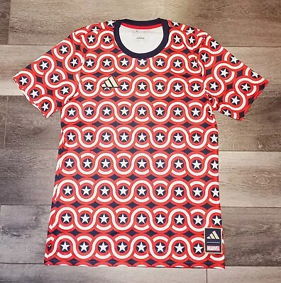 Adidas MLS X Marvel Captain America Soccer Jersey Mens Medium HT3237 • $29.99