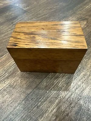 Wooden Oak File Box 3x5 Index Card Recipe Farmhouse • $15