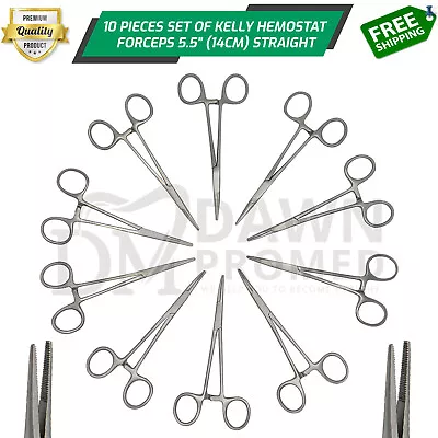 10 Kelly Hemostat Forceps 5.5  Straight Locking Clamp Fishing Plier German Grade • $14.90