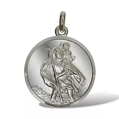 £8.99 • Buy Sterling Silver St Christopher Pendants 24mm Ingot Travel Or Free Engraving Box