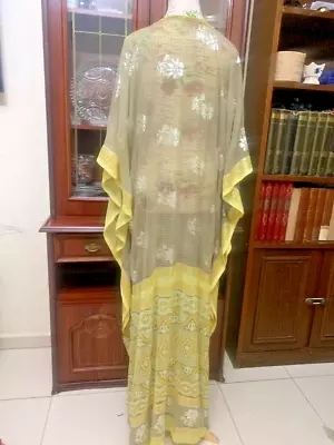 Traditional Moroccan Faracha Handemade Caftan Dress Women Chic Perlé Transparent • $99.99