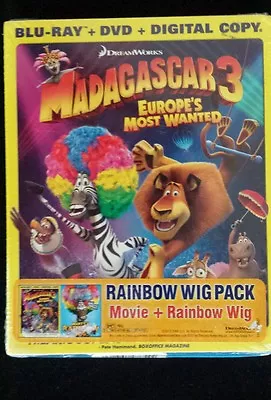 Madagascar 3 Europe's Most Wanted Blu-ray/DVD Digital Copy Marty's Rainbow Wig • $14.99