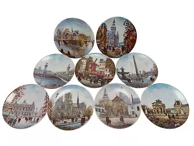 Porcelain De Limoges Premiere Edition Collector Plates Scenes Of Paris 9 Pieces • £9.99