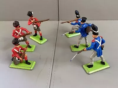 6x Britain's Ltd 1971 Waterloo Napoleonics Toy Soldiers English & French 1/32 • £26.50