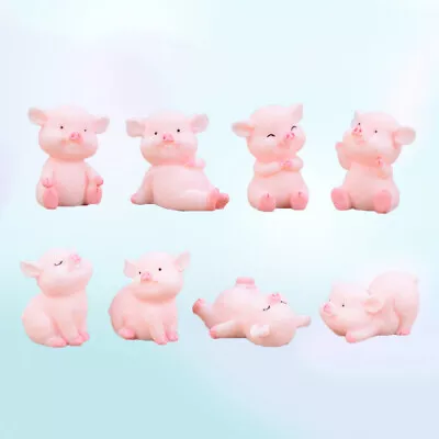 8Pcs Pig Shape Crafts Bonsai Micro Landscape Succulent Flowerpot Ornaments • £8.38