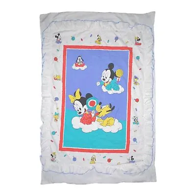 Rare Vintage Disney Babies Mickey Crib Duvet Quilt Cover Minnie Mouse Pluto • $87.99