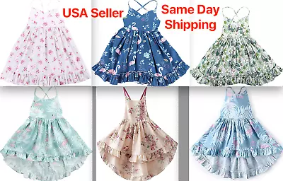 Vintage Floral Girls Dress Summer Casual Cotton Baby Dress • $9.95