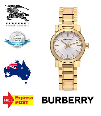 New Burberry 'the City' Bu9203 Gold/silver Check Womens Quartz Watch • $319.99