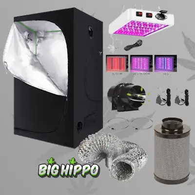 Complete LED Grow Tent Kit 1mx1mX2m - Everything You Need • £243