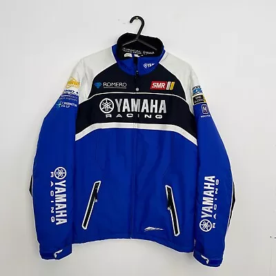 Official Yamaha Racing Paddock Jacket Mens Size S Blue Padded Retro Rare. • £94.99