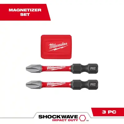 SHOCKWAVE Impact Duty Alloy Steel Magnetic Attachment & PH2 Bit Set (3-Piece) • $8.67