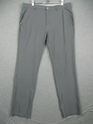 Adidas Golf Pants Mens Size 36 X 34 Gray Flat Front Stretch Nylon Blend • $13