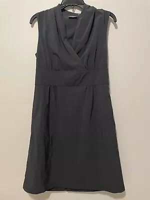 Athleta Wrap Cross Front Dress Pockets Gray Sz M Tennis Athleisure Workout • $15