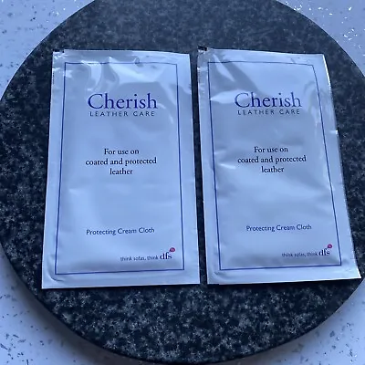 2 X DFS Cherish Leather Care Protecting Cream  Cloths • £4.99