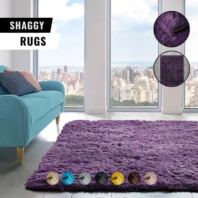 Shaggy Large Anti Slip Washable Rugs Soft Fluffy Living Room Bedroom Carpet Mat • £8.95