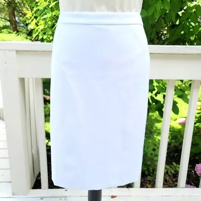 New! J. Crew Sz 6 8 20 White Knee Length Cotton Pencil Skirt Women's NWT • $32