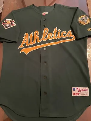 Rare Vintage 2001 Oakland Athletics A’s Authentic On-Field Rawlings Jersey 44/L • $199.99