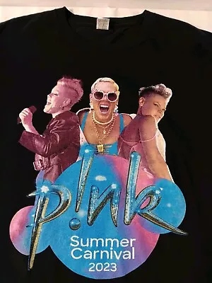 P!nk Pink Singer Summer Carnival 2023 Festival Tour T-Shirt Long Sleeve Sz L. • $20.96