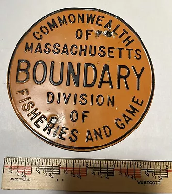 Vintage Metal Sign Fish And Game Massachusetts  • $10