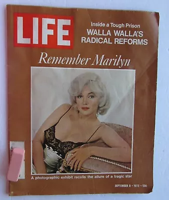 LIfe Magazine Sept 8th 1972  Remember Marilyn Monroe Cover • $10.18