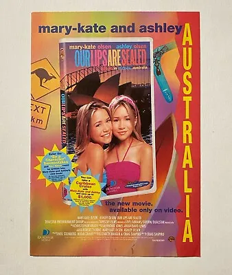 Mary Kate & Ashley Australia Our Lips Are Sealed 2000 Olsen Twins Movie Print Ad • £10.61