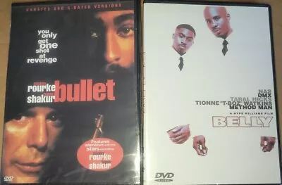 BULLET Mickey Rourke 2pac (Tupac Shakur) + BELLY DMX NAS GET 2 DVDS BOTH NEW  • $16.99