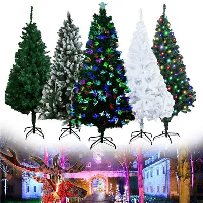 4Ft 5Ft 6Ft 7Ft Christmas Tree Lush Tips Metal Stand In/Outdoor XMAS Decorations • $84.99