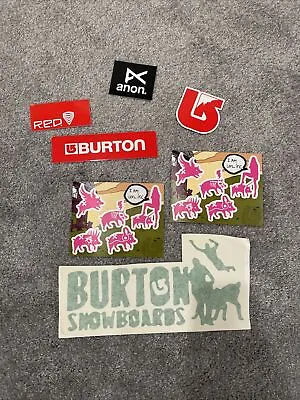 Vintage Vtg 1990s 2000s Burton Snowboards Stickers Uninc Red + Lot • $50