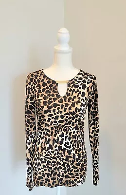 Michael Kors Women's Polyester Cheeta Print Long Sleeve Keyhole Neck  • $20