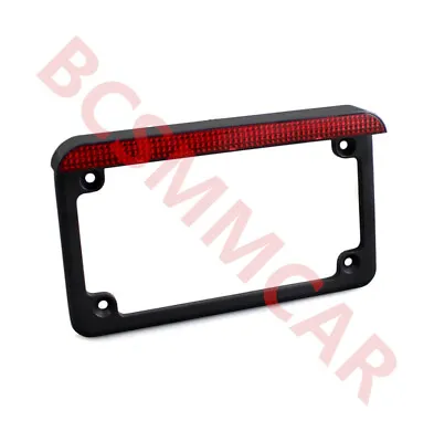 6in Motorcycle Rear License Plate Frame Bracket With LED Light Brake Tail Lamp • $31.89