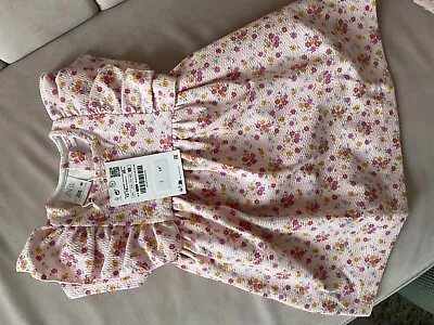 Zara BNWT FLORAL Baby Girl Dress Size 86 • £10.50