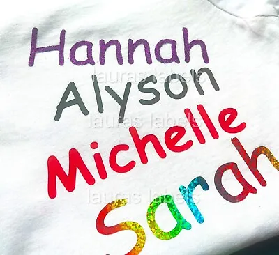 Personalised Iron On Name Transfers HTV Vinyl Decal Transfer Fabric Clothes F4 • £1.99