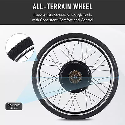 EBike Conversion Kit 26  Rear Wheel 500W Hub Motor LCD PAS Electric Bike Set • $175.49