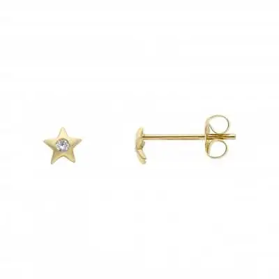 New 9ct Yellow Gold Cubic Zirconia Tiny Star Stud Earrings 9ct Gold Children • £49.94