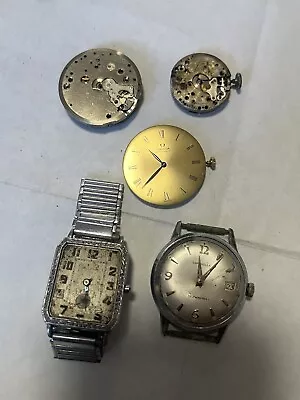 Lots Of 5 Vintage Watches And Movements Omega 710 Venus 188 Bulova • $99.99