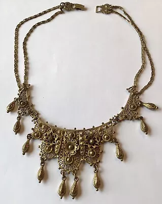 Antique Art Deco Etruscan  Dangling Necklace • $159