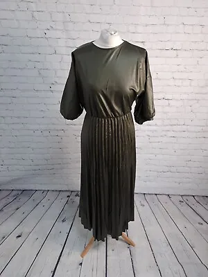 £12.99 • Buy Asos Green Short Sleeve Pleated Skirt Long Dress Womens Size 10 (GN24)