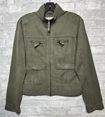 Mossimo Tencel Army Olive Green Military Utility Cargo Jacket Size Small • $19.50